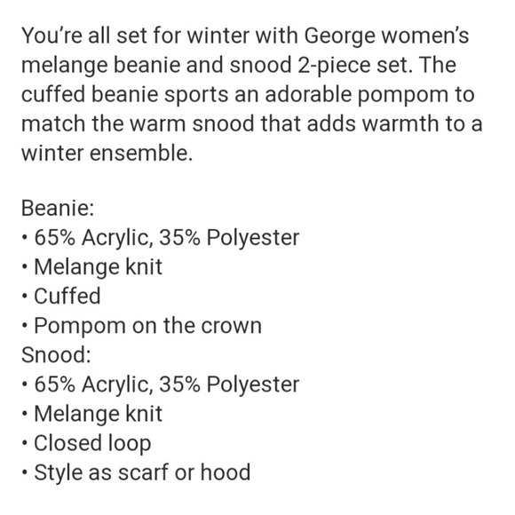 (NWT) Woman's chenille hat & scarf set - Picture 2 of 2